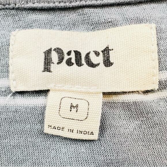 Pact Organic Cotton Dress M Easy Day-To-Night Striped Ruched Travel Sustainable - Picture 10 of 10